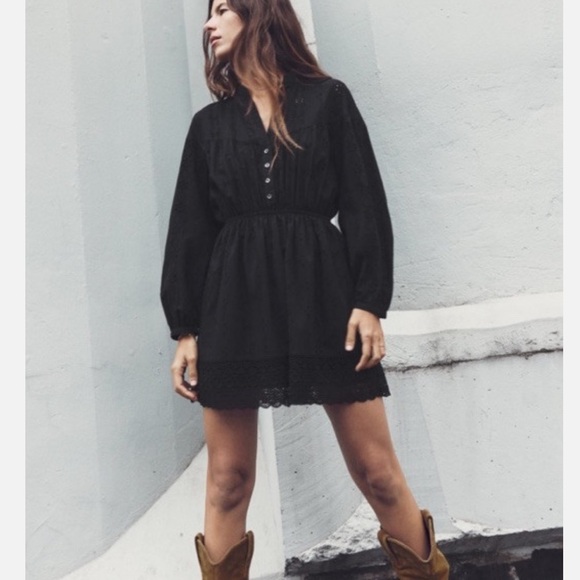 Zara Dresses & Skirts - NWT ZARA XL black eyelet dress